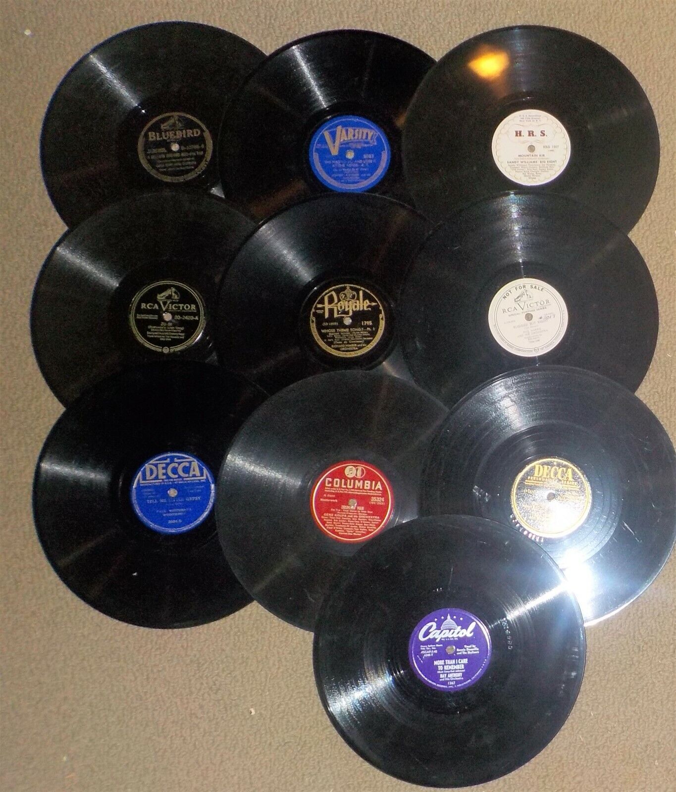 Random Lot of 12 JAZZ, BIG BAND, POPULAR VOCALS 78 RPM Records 