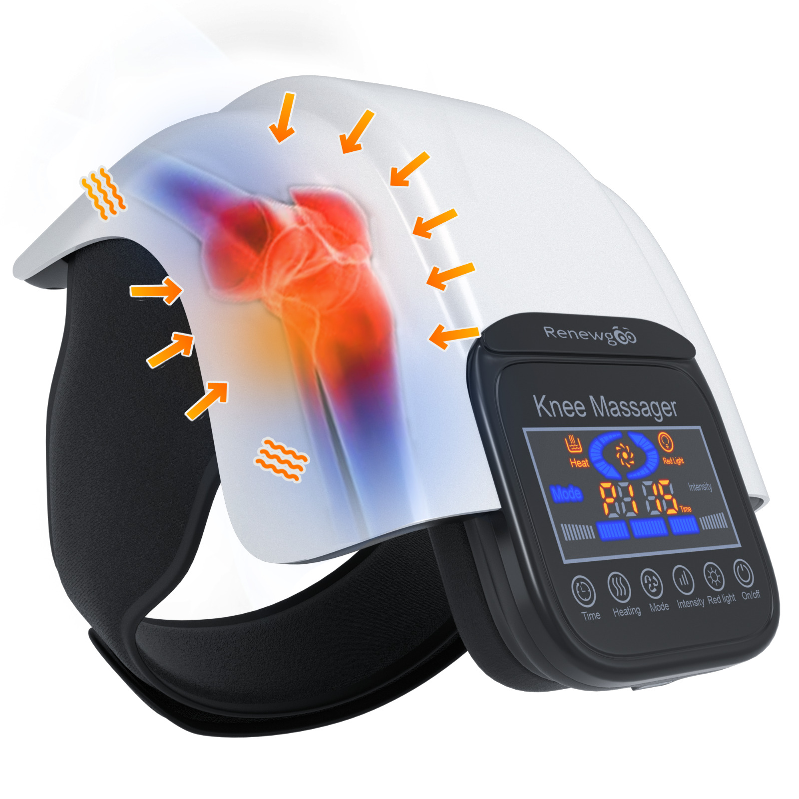Knee Massager with Heat Infrared Red Light Therapy Relief Vibrating Compression