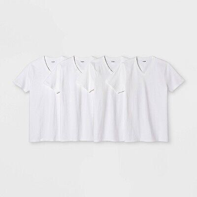 Men\'s 4pk V-Neck T-Shirt - Goodfellow & Co White XL