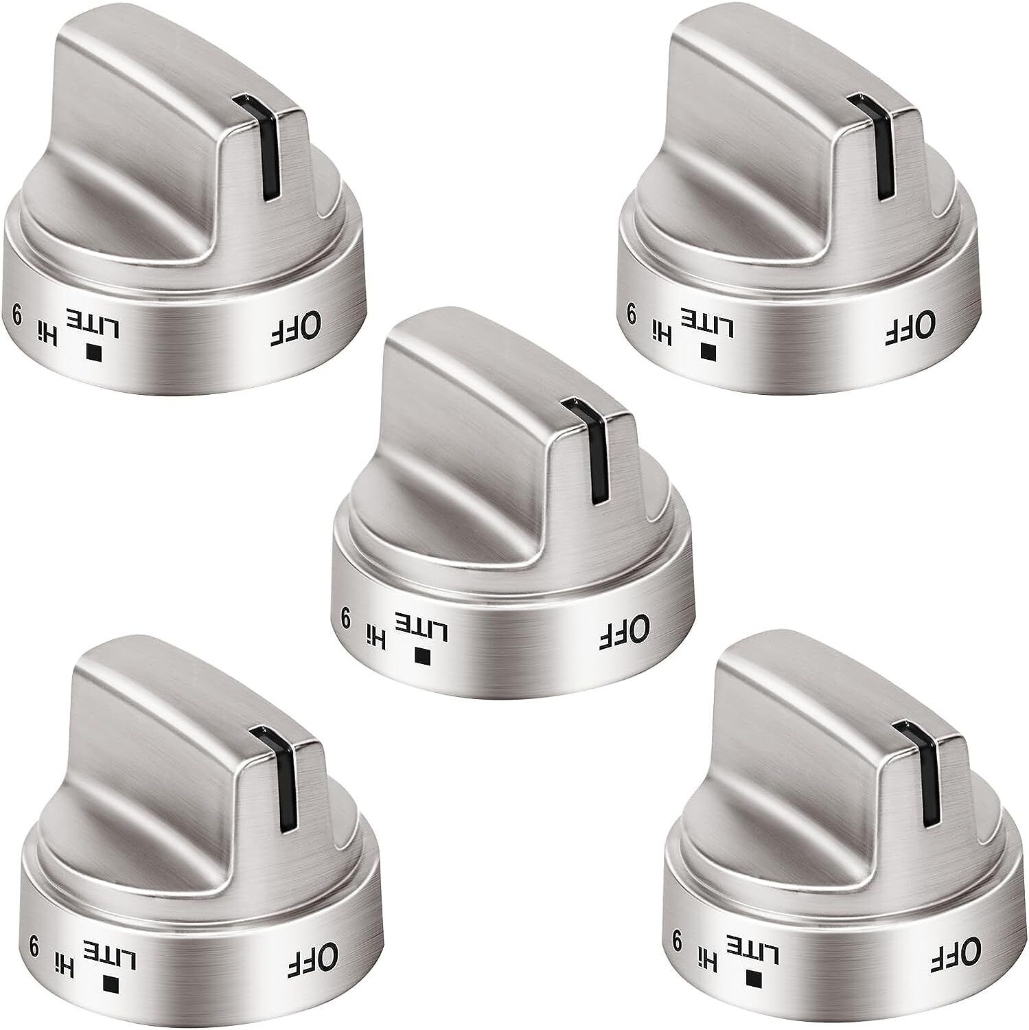 5 PCS Stainless Steel Control Knob For GE Gas Range Stove WB03X24818 EAP11729081
