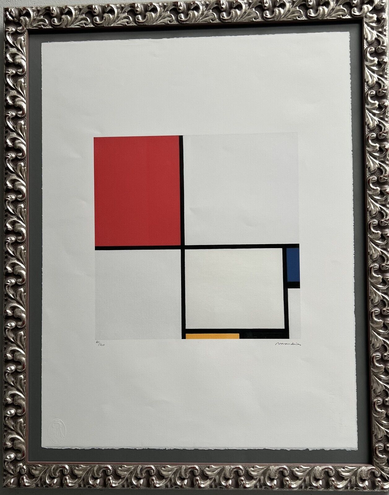 PIET MONDRIAAN (1872-1944) HOLLAND LITHOGRAPH WITH COA NUMBERED, SO FLA ESTATE