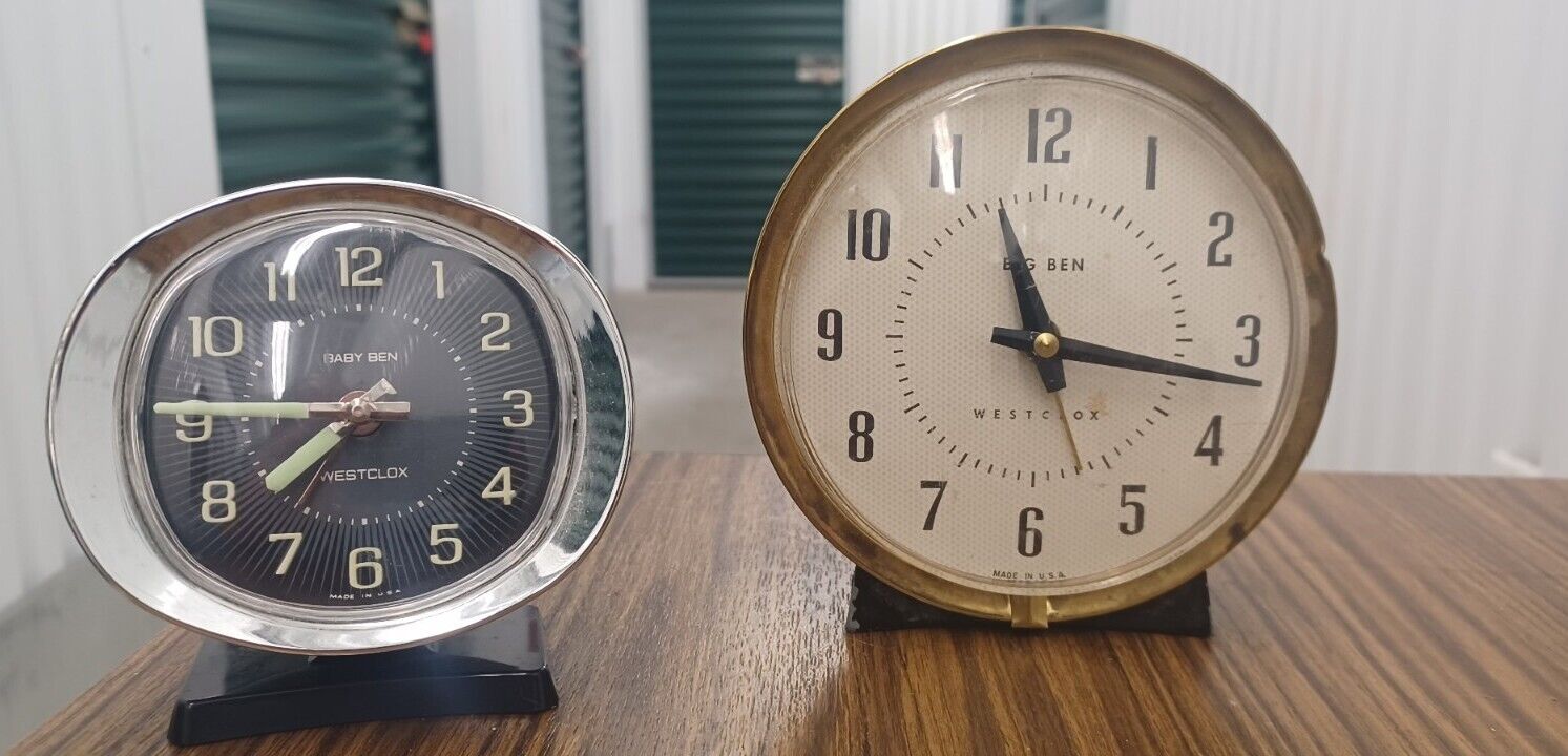 3 Vintage Wesclox Alarm Clocks For Display Or Repair