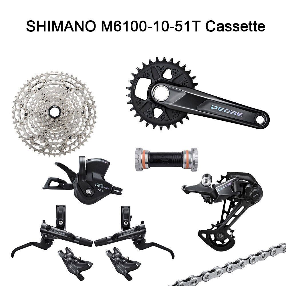 SHIMANO Deore M6100 M6120 1X12 Speed MTB Drivetrain Groupset 170/175mm Crankset