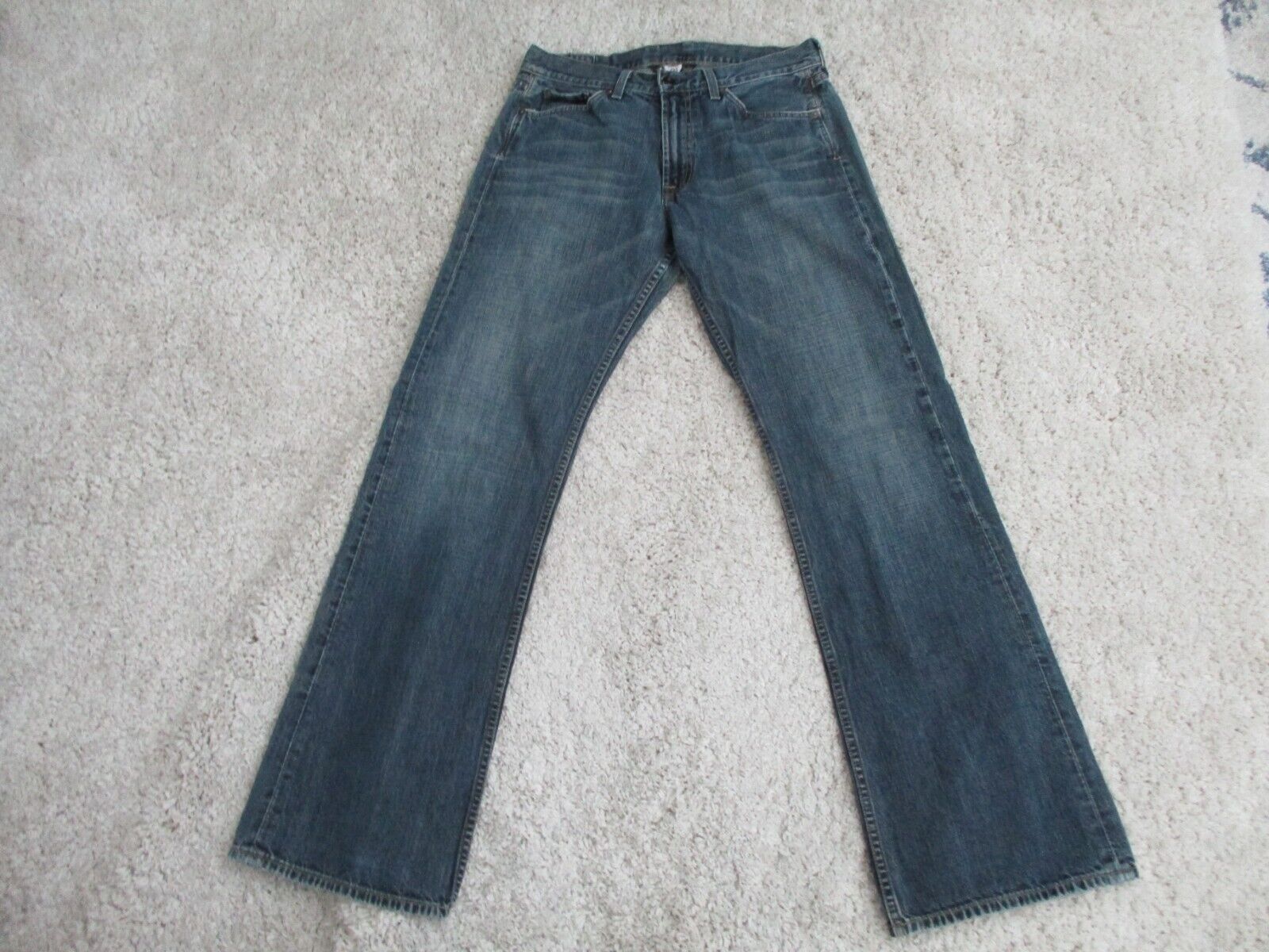 VTG Lucky Brand Dungarees Jeans Mens 31 Blue Denim Relaxed Bootleg Skater Y2K