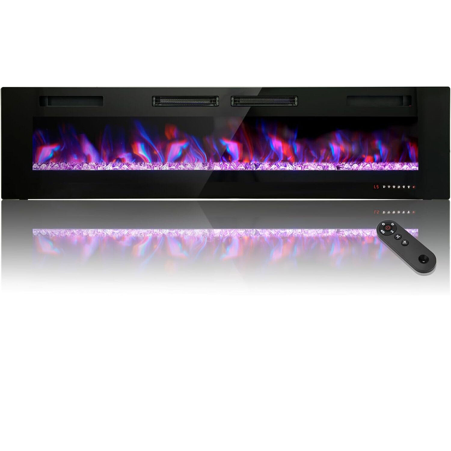 72 Inches Ultra-Thin Electric Fireplace Wall-Mounted & Recessed Fireplace Heater