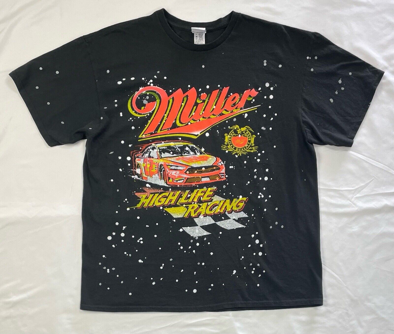 Junk Food Miller High Life Racing Graphic Tee Nascar Grunge Vintage 90s Black L