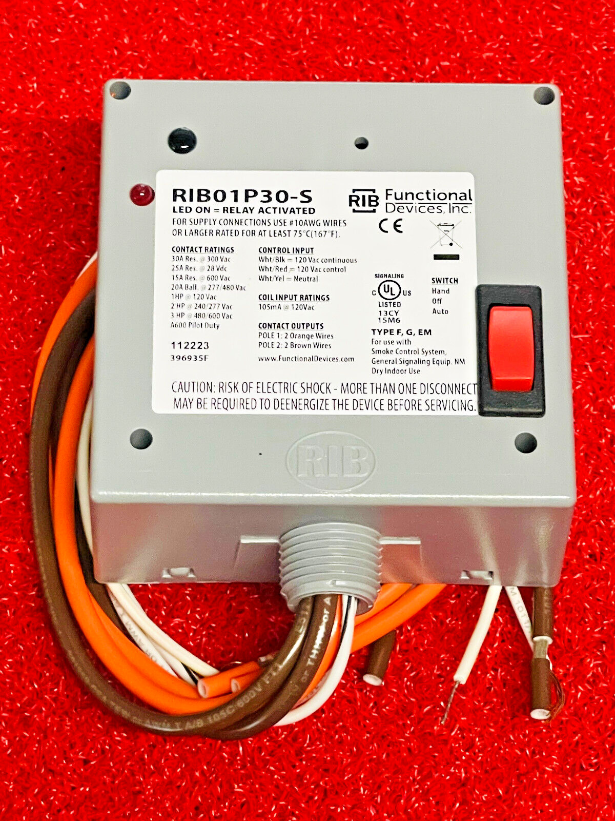 RIB Functional devices RIB01P30-S Power Relay, 30 Amp, 120VAC Coil