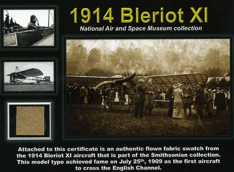 Bleriot XI - Genuine Piece of the Original Fabric on an Impressive Certificate