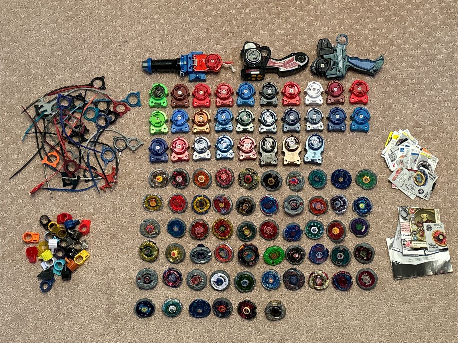 GIGANTIC Mixed Lot Of Beyblade Spinners, Launchers & Cords