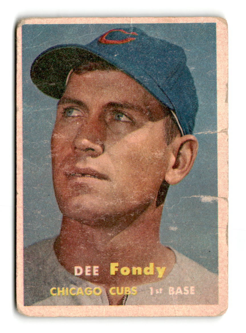 1957 Topps Dee Fondy  #42   Chicago Cubs Baseball Card