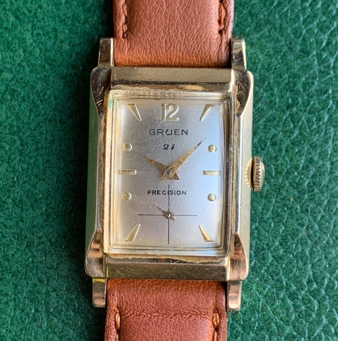 Vintage Gruen Precision Cal. 335R 21 Jewels 10K Gold Filled Art Deco Wristwatch