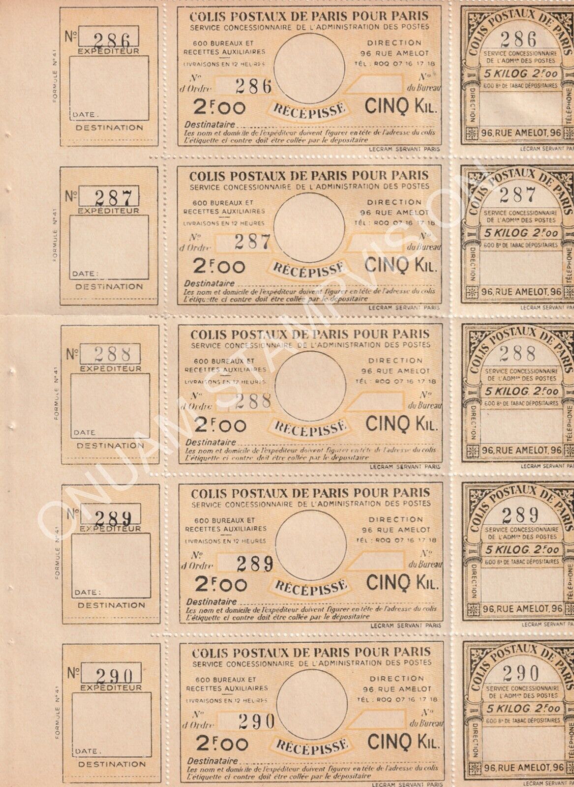 France 1928 -Timbres ferroviaires-Rail x 5  [ Cérès PP-133  ] Cv 275,00€. MNH **