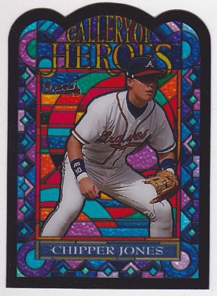 1997 Topps Gallery of Heroes #GH2 Chipper Jones Atlanta Braves stained glass