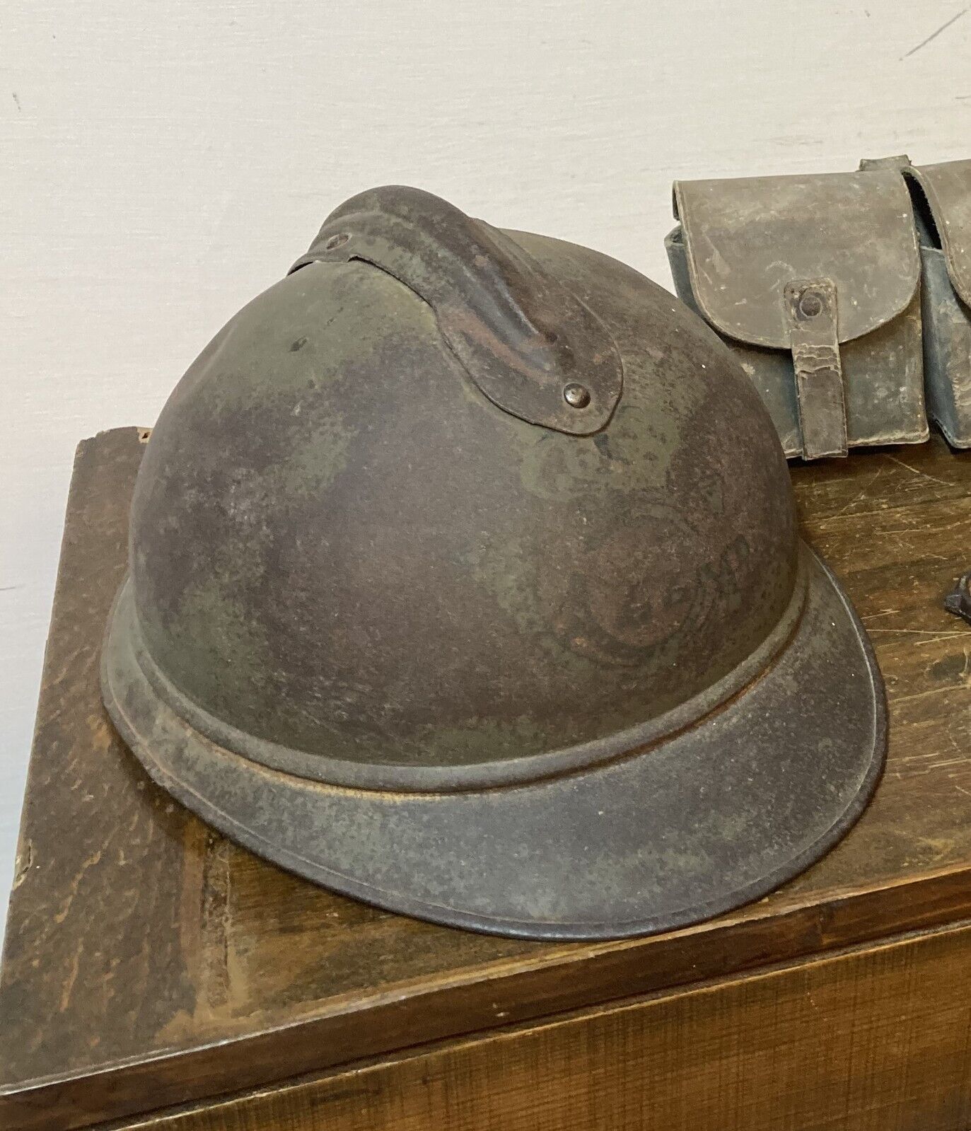 WW1 Italian Adrian Helmet shell - Unit signed (22° Cavalry Rgt) and named - rare