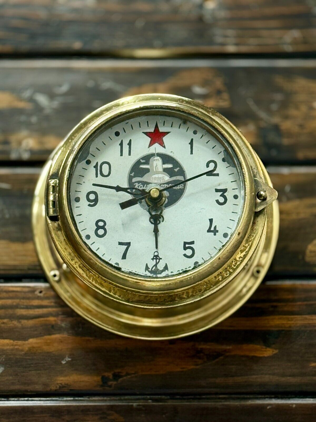 Original Vintage Old CCCP Ship Salvaged Russian Antique Submarine Wall Clock