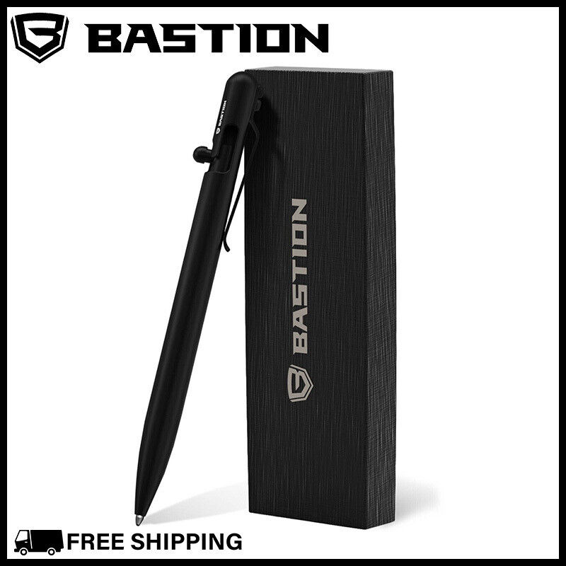 BASTION BOLT ACTION PEN SLIM BLACK Carbon Fiber Stainless Steel Ballpoint Pens