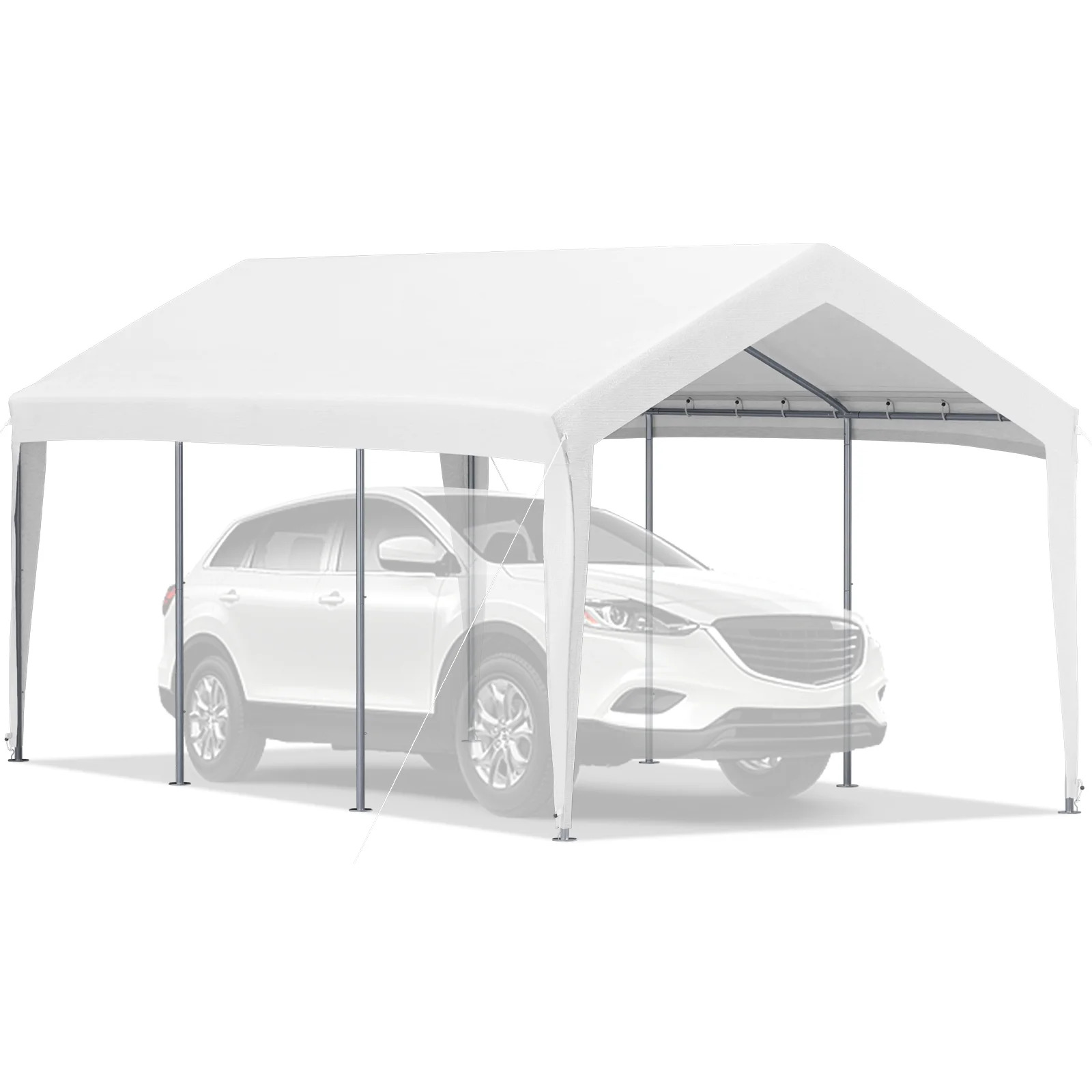 Carport Replacement Canopy Cover, 10 X 20 Ft, Ripstop Triple-Layer PE Fabric Gar