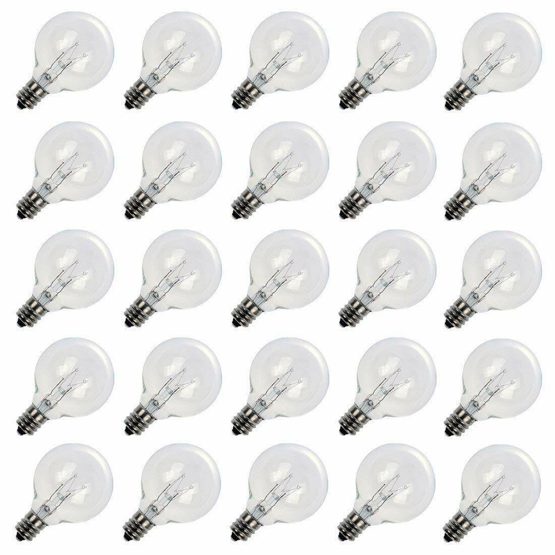 5W Clear G40 Globe Bulbs for Outdoor String Light Replacement Bulbs