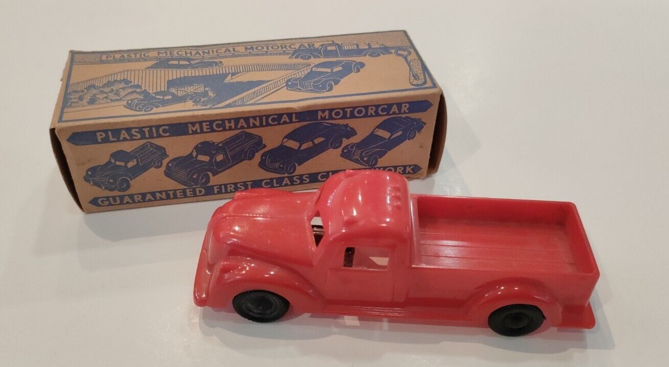 RARE Vintage Luxor Plastics Eurotoys Red Toy Truck & Box - Amsterdam 1960\'s
