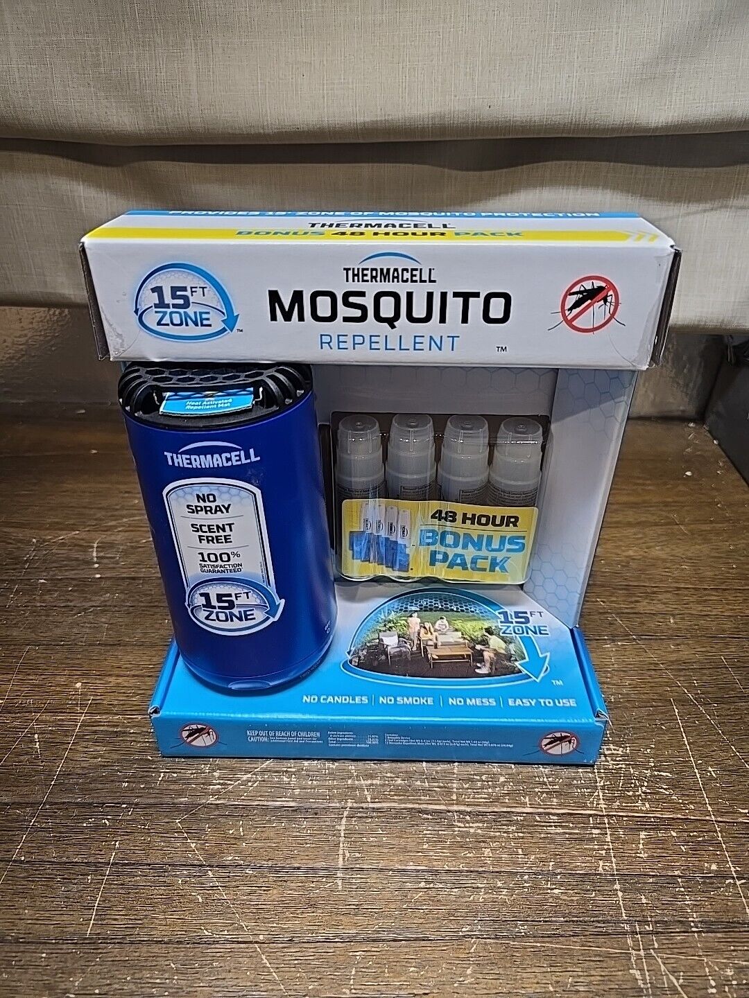 Thermacell PSMOB Portable 15ft Zone Mosquito Repellent 48 Hour Refills, Blue