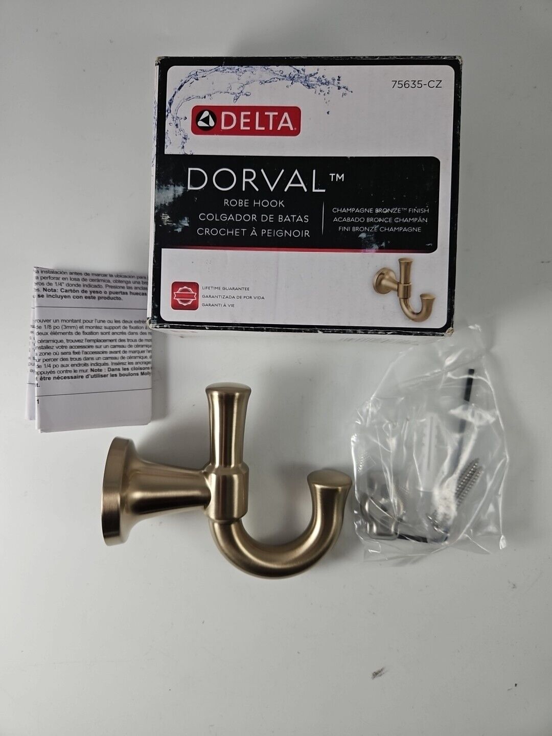Delta Dorval Robe Hook - Champagne Bronze - 75635-CZ