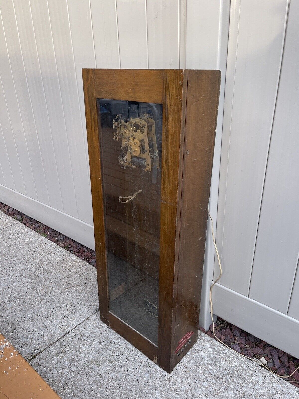 Antique Display Wall industrial Clock Cabinet by IBM For Restoration.