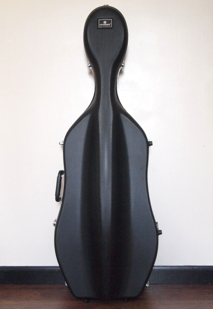 CROSSROCK Hard Cello Case 1/4 to 1/2 size ABS MOLDED Backpack Wheels FULLY LINED