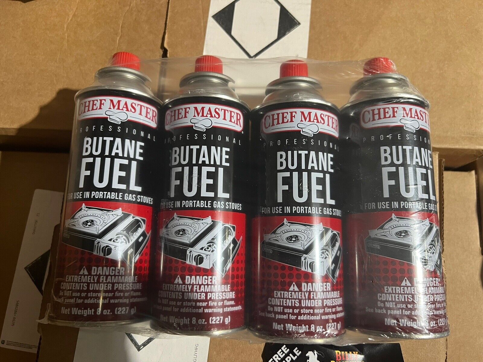 BUTANE FUEL (4 CANS) CHEF MASTER PORTABLE CAMPING STOVE