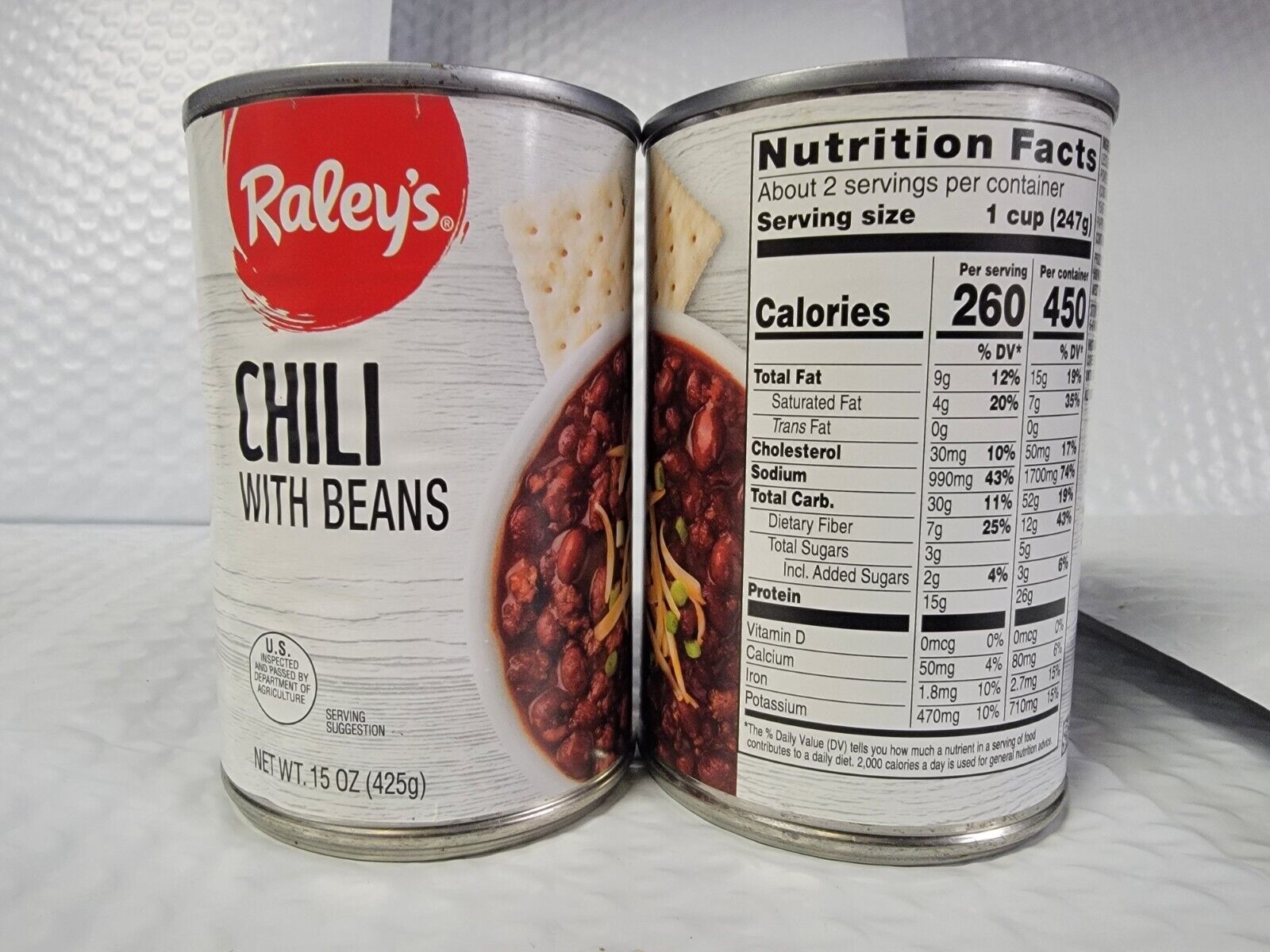 Beef and Pork Chili with Beans 15 OZ Can (Pack of 12) NO ARTIFICIAL FLAVOR/HFCS