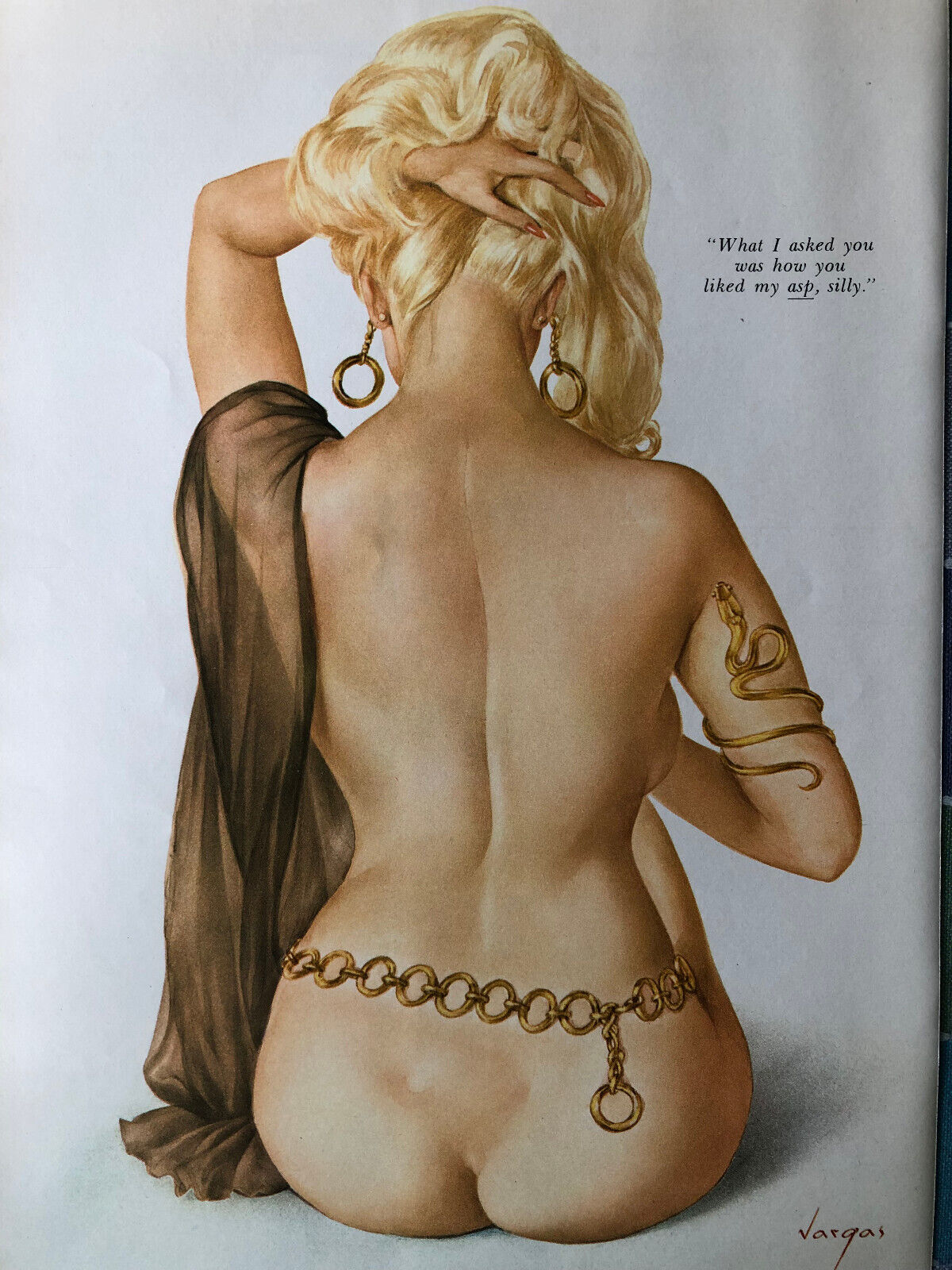 1968 Sexy Playboy Alberto Vargas pinup print (PLT)