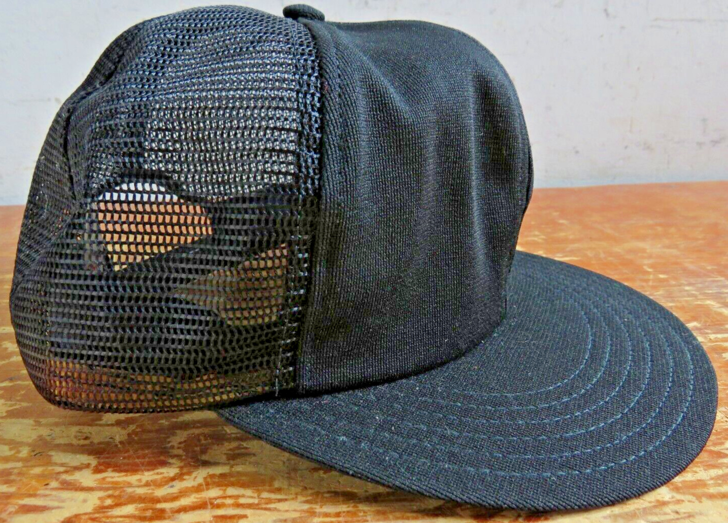 Vintage Stevens Caps Baseball Cap trucker hat black Size Large 7.25-7.625 NOS