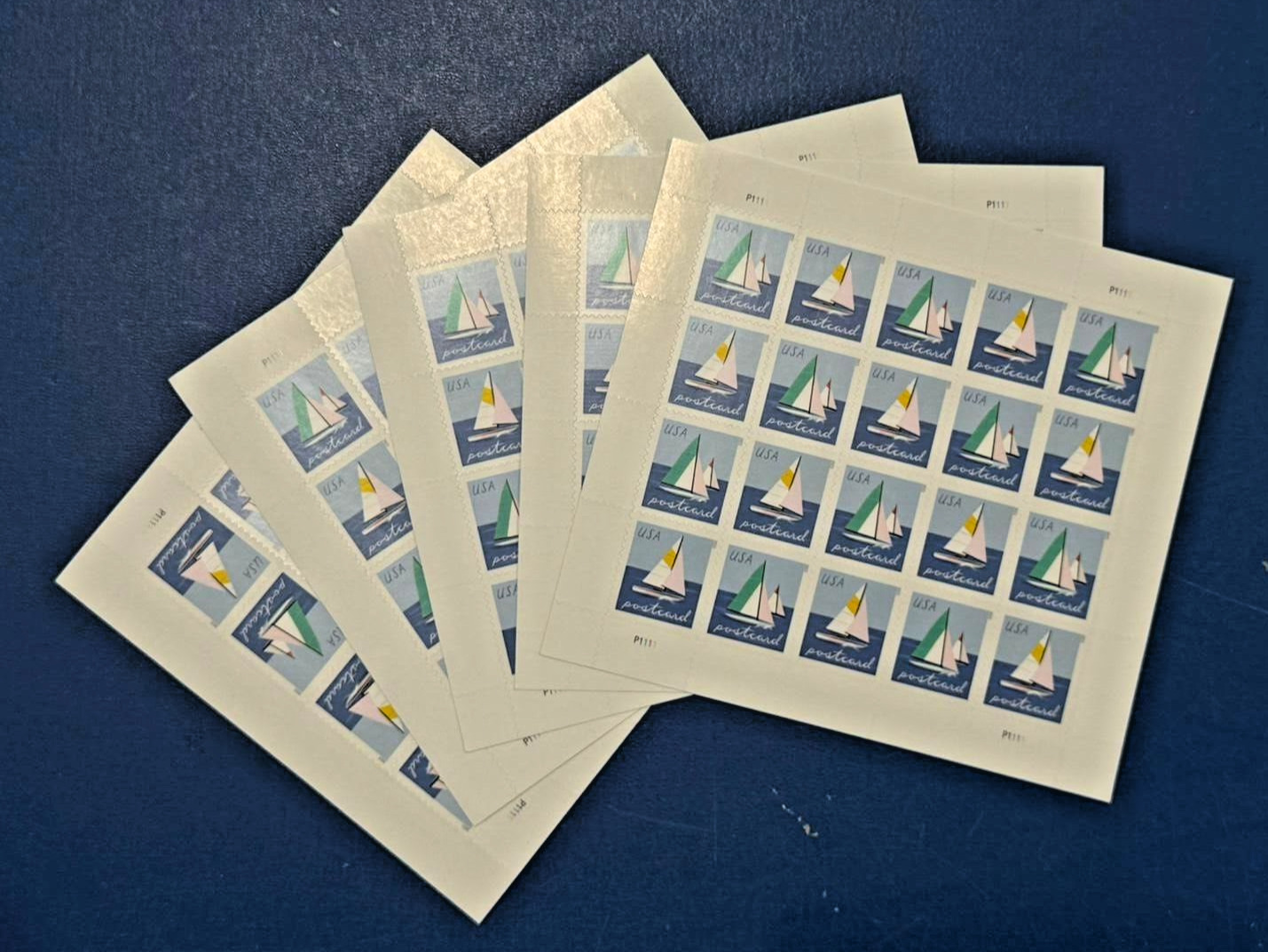 US Sailboats Postage Stamp (x100) 5 Sheets MNH Mint, New - ***