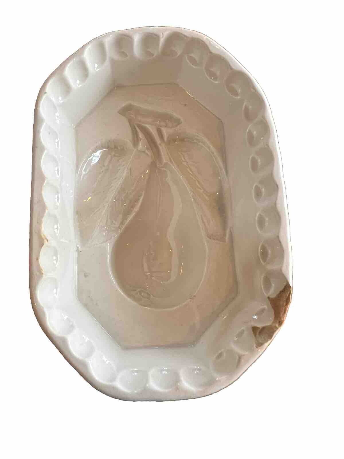 Antique Wedgwood Ironstone Child’s Jelly Mould/Mold with Pear Design, C 1850
