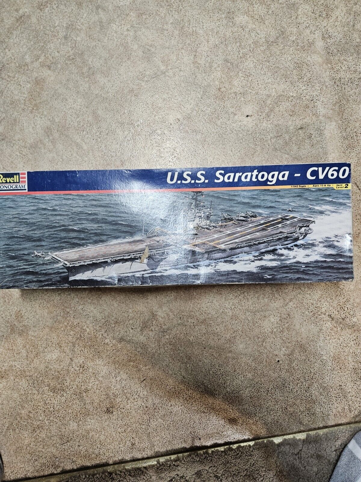 VINTAGE Revell USS Saratoga CV60 Aircraft Carrier 1:542 Scale #502 Started 