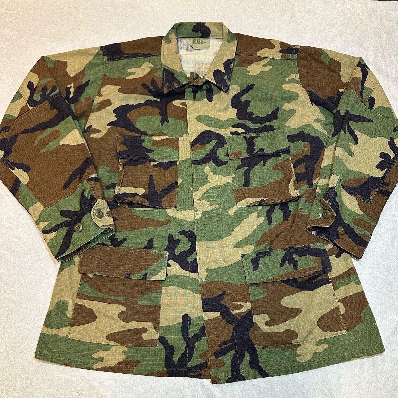 Vintage US Army Military BDU Camo Jacket Size Large / Regular Nato