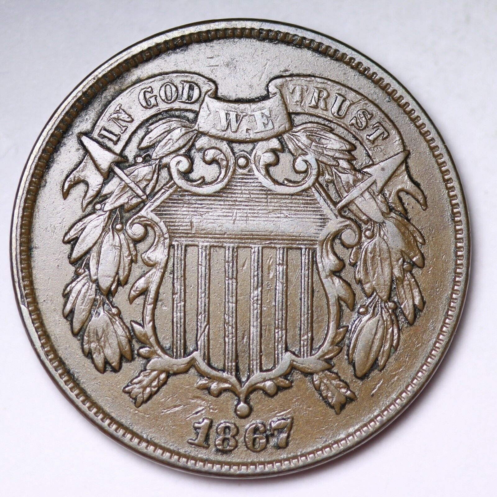 1867 Two Cent Piece CHOICE AU  E200 XMY