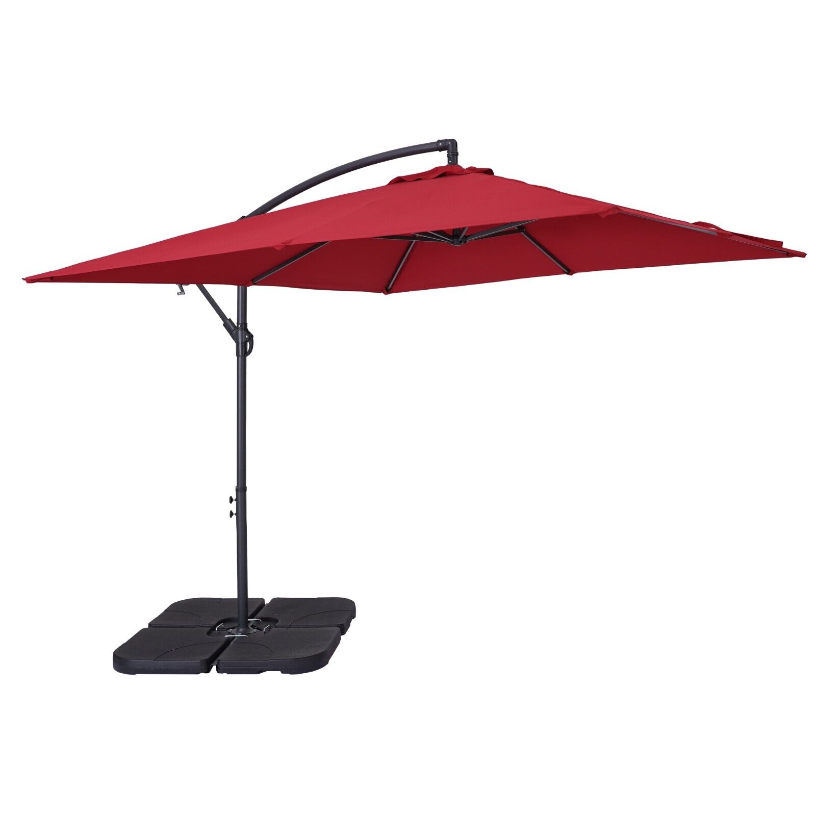 Mondawe 8.5Ft Square Outdoor Cantilever Patio Umbrella w/ Push Button Tilt Base