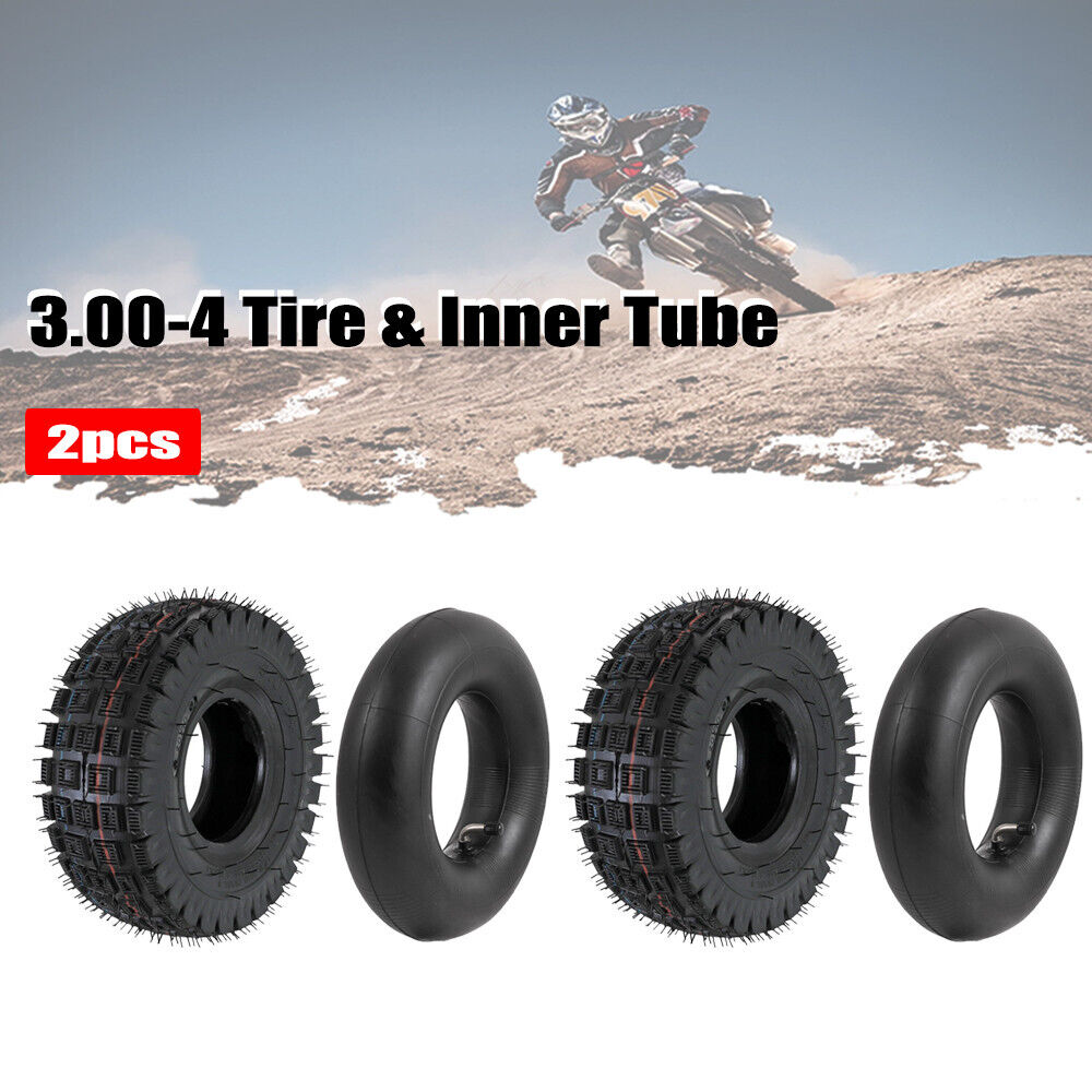 2 Sets 3.00-4 Tire & Inner Tube For Goped Scooter Pocket Bike 260x85 ATV Go Kart