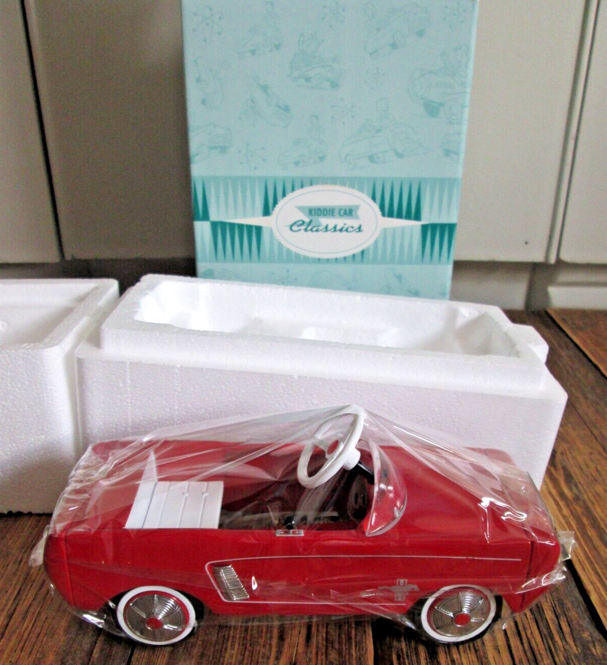 NEW Hallmark Kiddie Car Classics 1964-1/2 Ford Mustang Red Pedal Metal QHG 9030