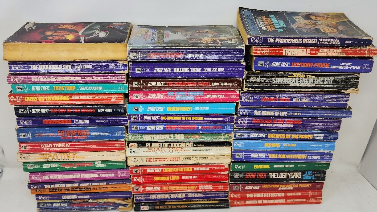 1970s-1980s Lot of 47 Star Trek Paperback Novels by Various Authors Bundle Books