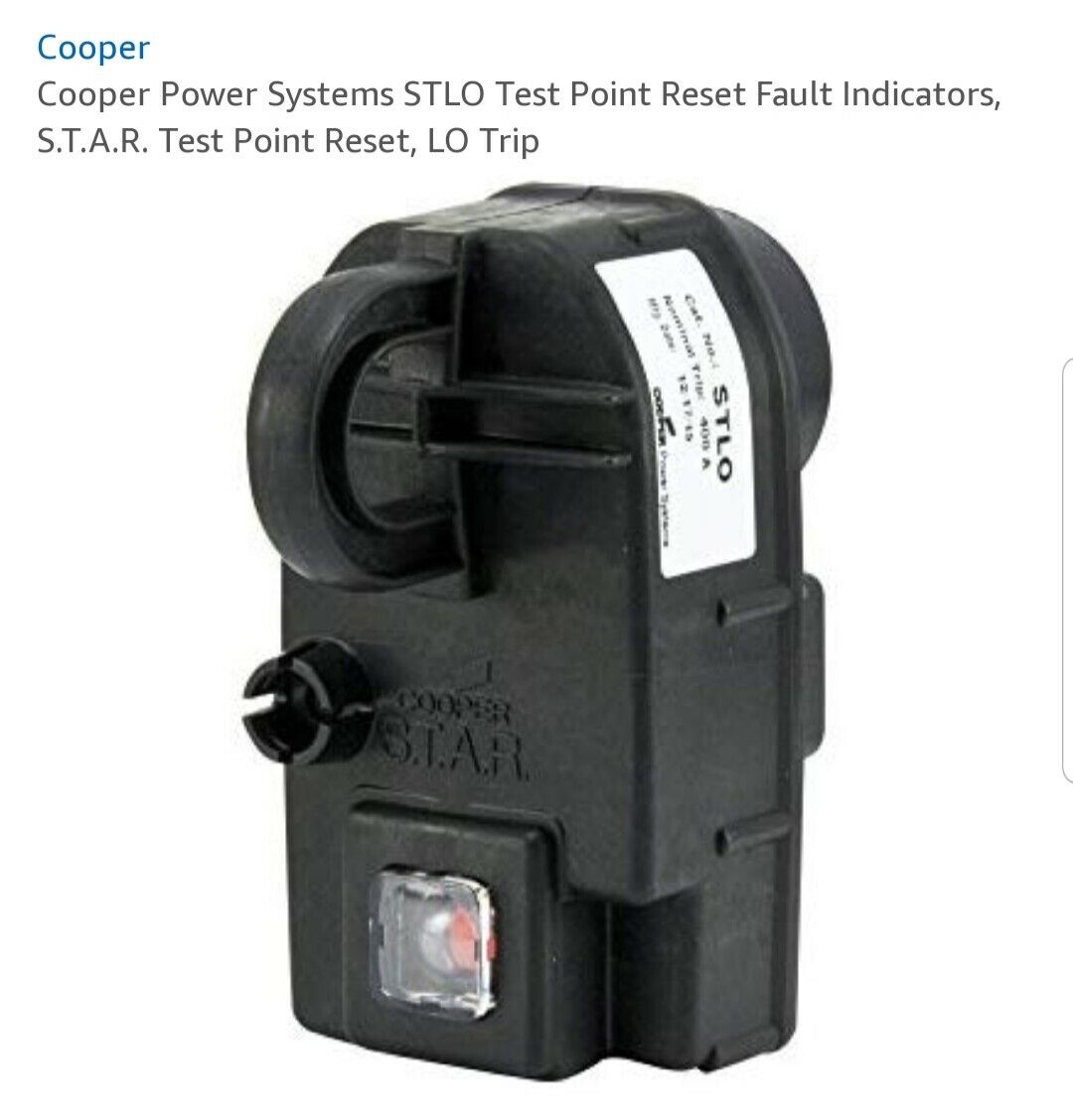 Cooper Power Systems STLO Test Point Reset Fault Indicators, S.T.A.R. Test Point