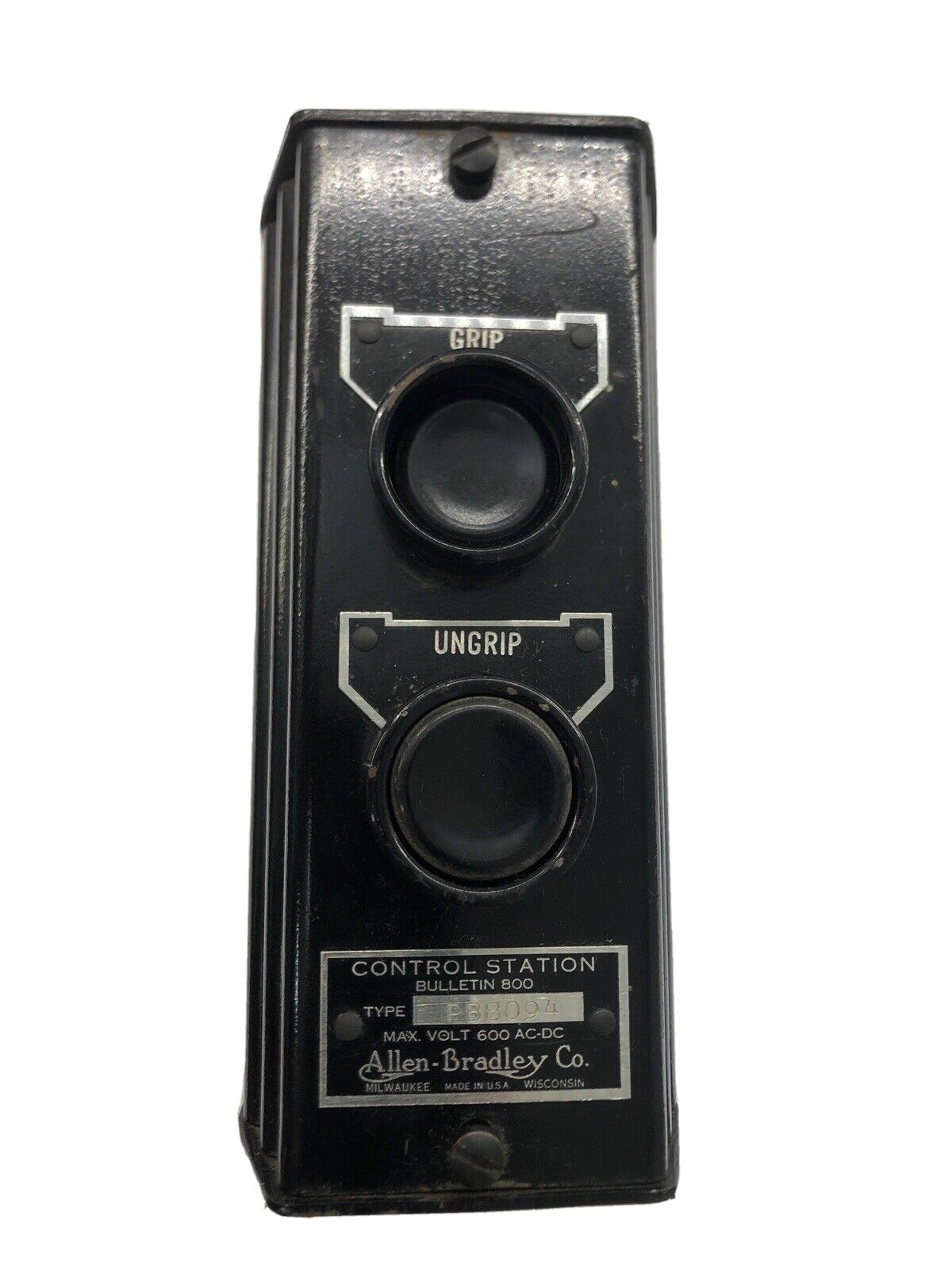Vintage Rare Allen Bradley Start Stop Maintained Grip Ungrip PB8094 Push Button 