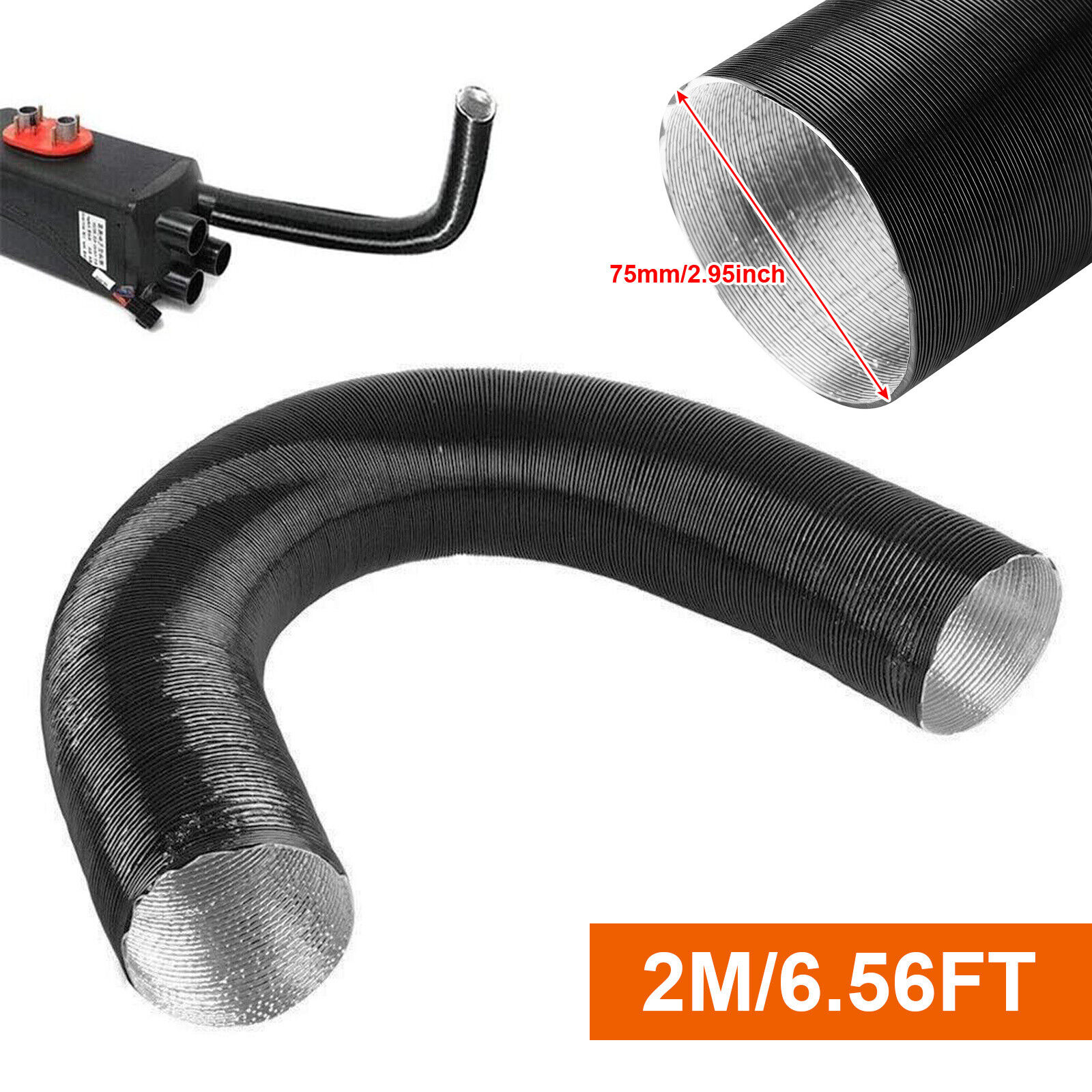 Fit For Air Diesel Parking Heater Ducting Hose 25mm 42mm 60mm 75mm Duct Pipe