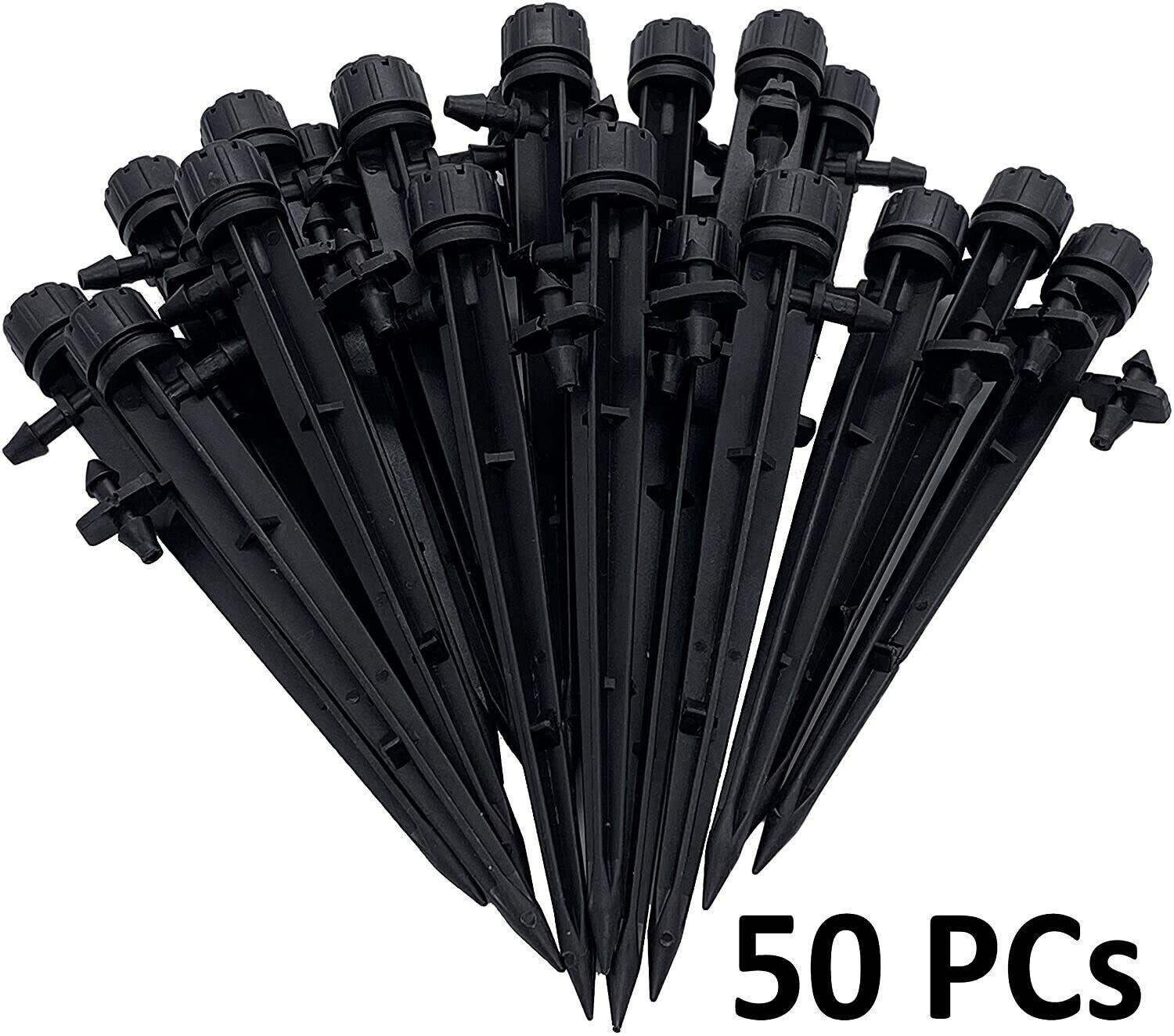 50pcs 360° Adjustable Water Flow Irrigation Drippers Stake Emitter Drip System