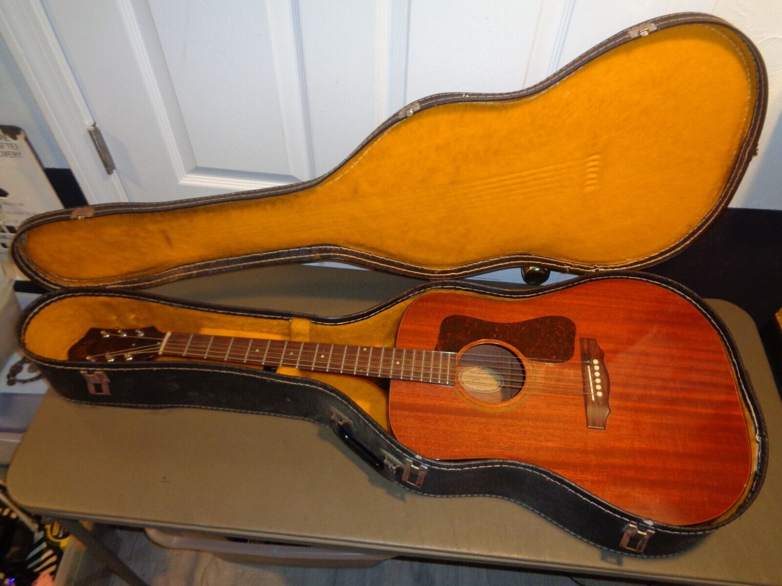 1973 73 Guild D-25 D25 Acoustic Guitar W/ Case Darker Wood Bob Marley