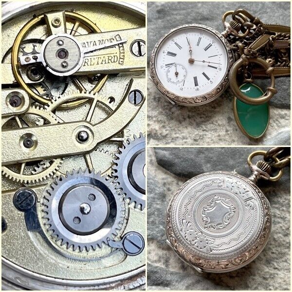 ✩ Antique LANGENDORF Watch Co. [ Silver 0.800 ] Remontoir pocket watch 10 Jewels