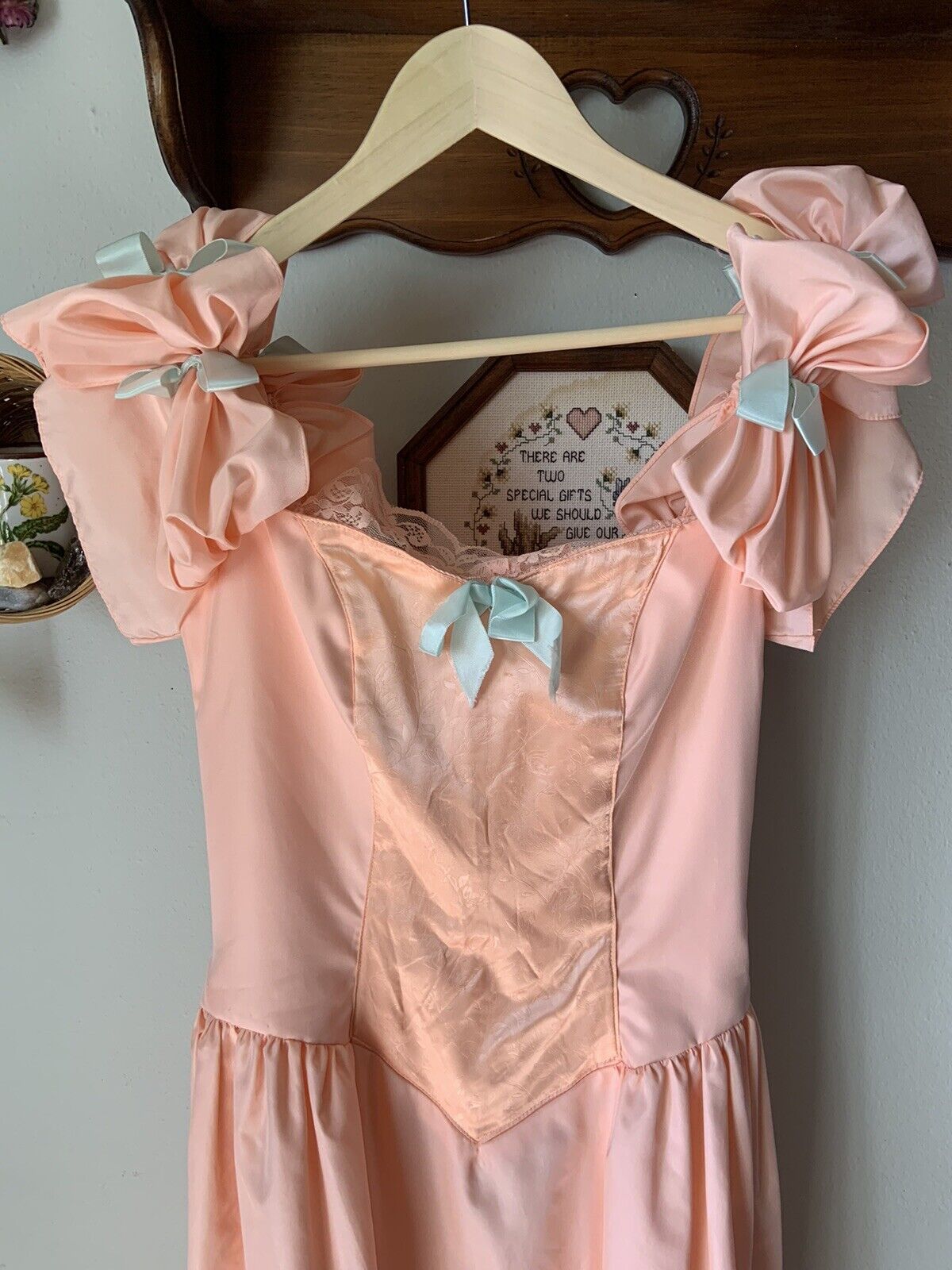 vintage 70s Pink Prom Dress