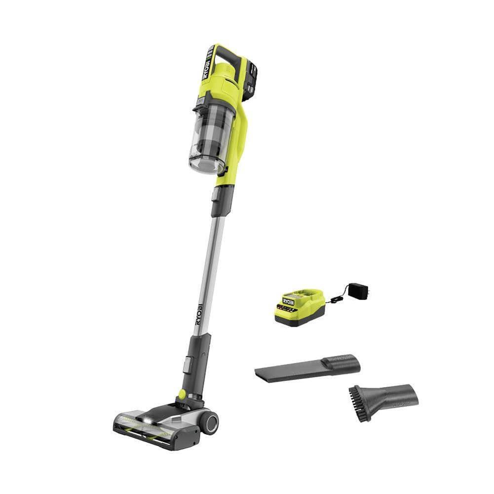 (USED) RYOBI ONE+ 18V Cordless Stick Vacuum Cleaner Kit with 4.0 Ah Battery and