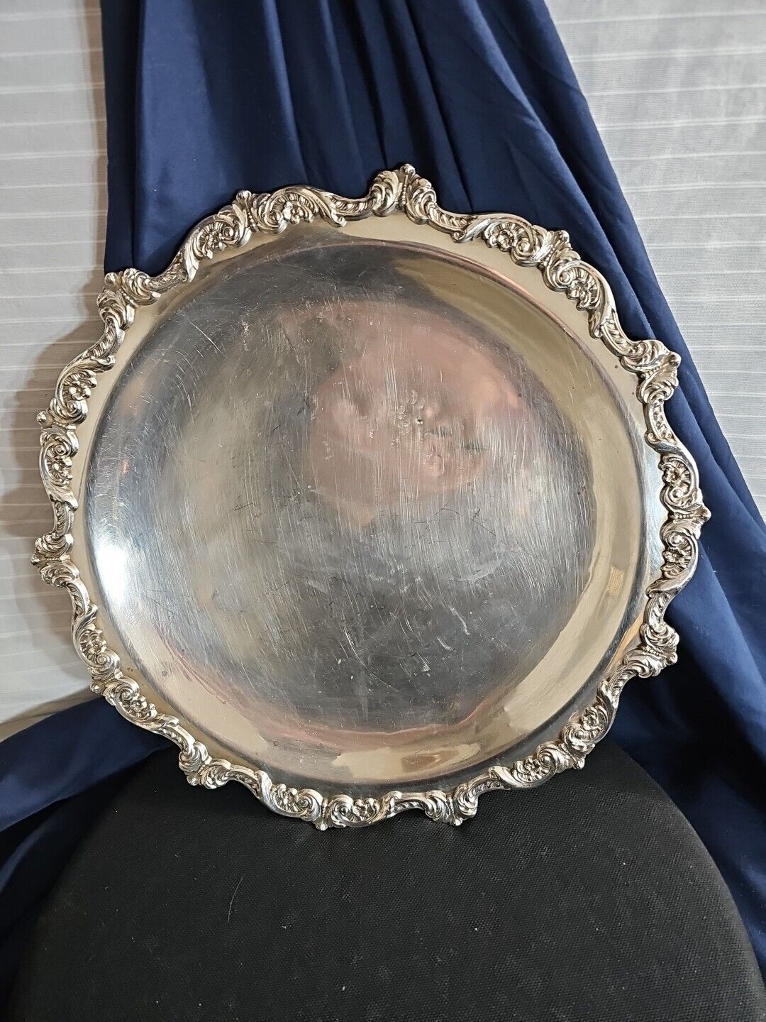 VINTAGE EPCA OLD ENGLISH SILVERPLATE BY POOLE 5002 SERVING TRAY, 15\