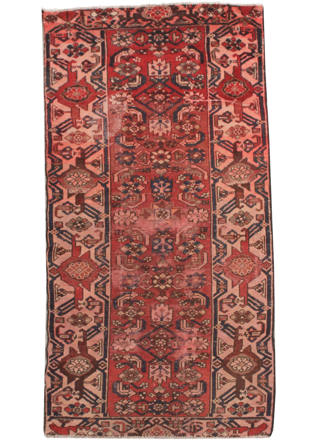 Hand Knotted Oriental 3\'1\'\'x6\'8\'\' Vintage Wool Traditional RED Area Rug